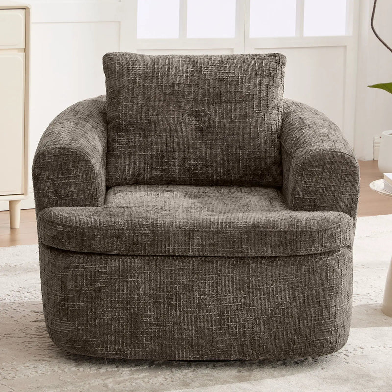 Modern Swivel Barrel Chair With Dual-Layer Cushion by Unique Piece Furniture