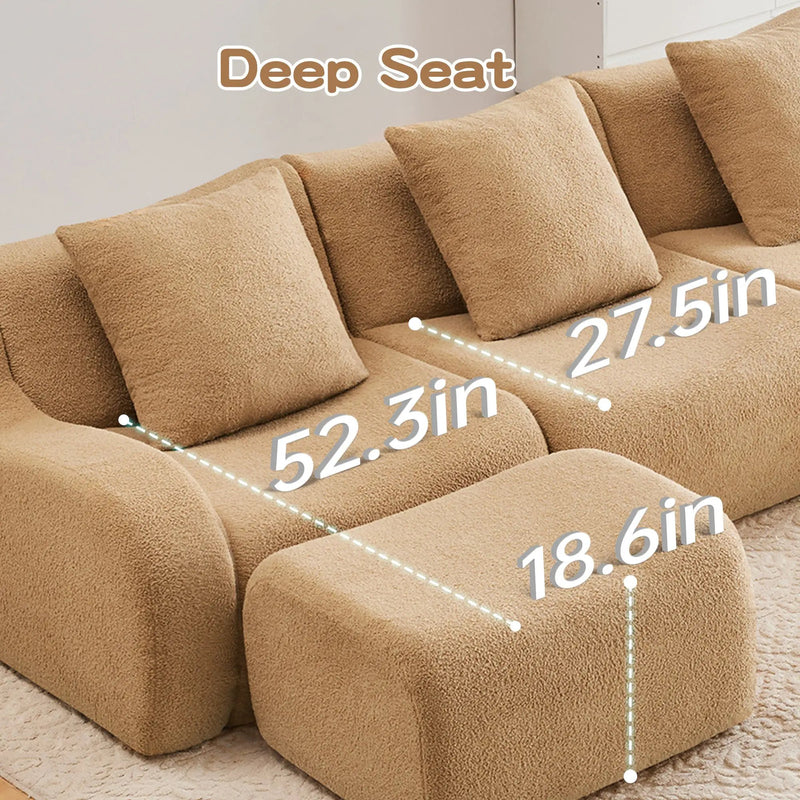 Soft Teddy Fabric Boneless Sofa by HouseOfZazla