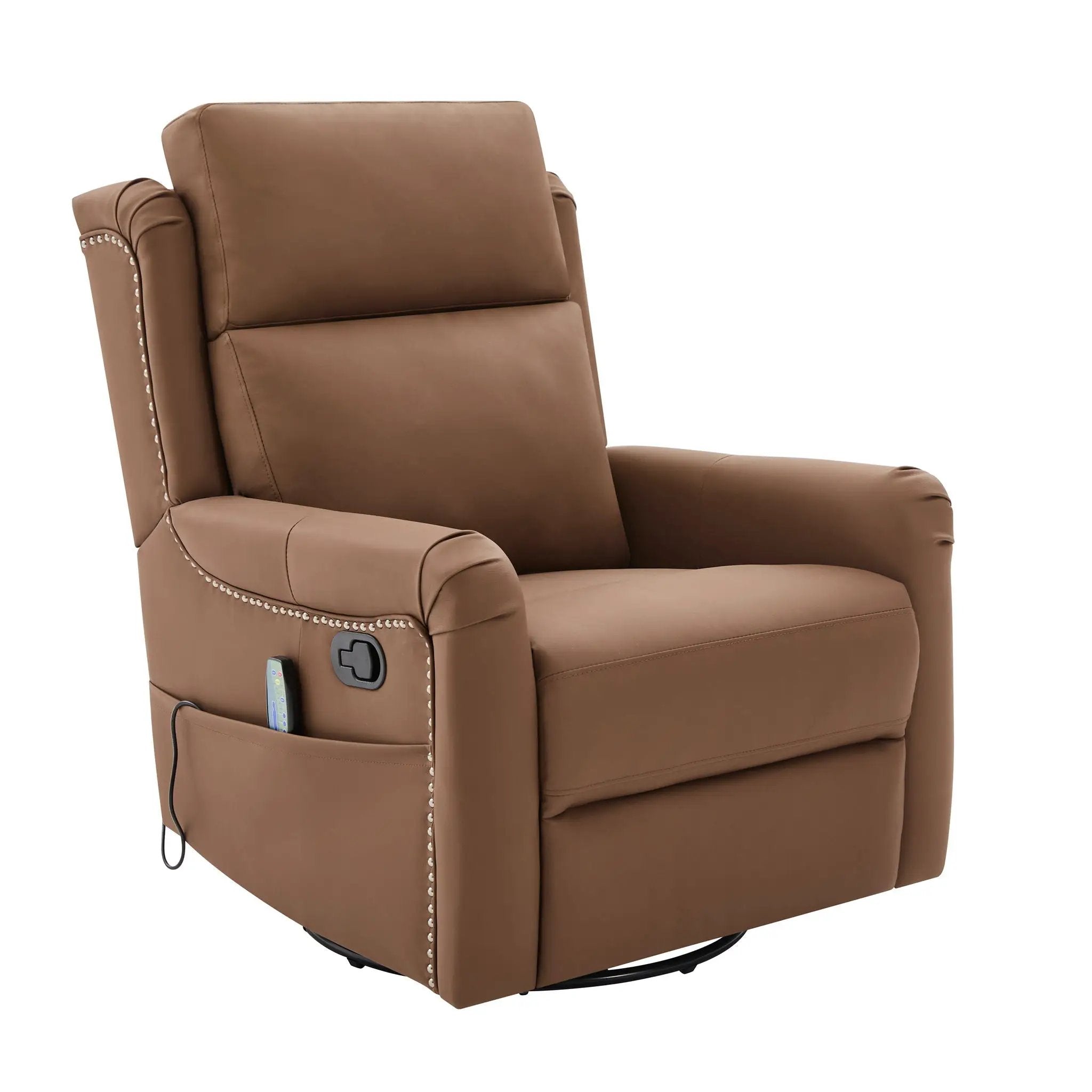 Manual Recliner Swivel Rocking Chair With 8-Point Massage and Heating by HouseOfZazla