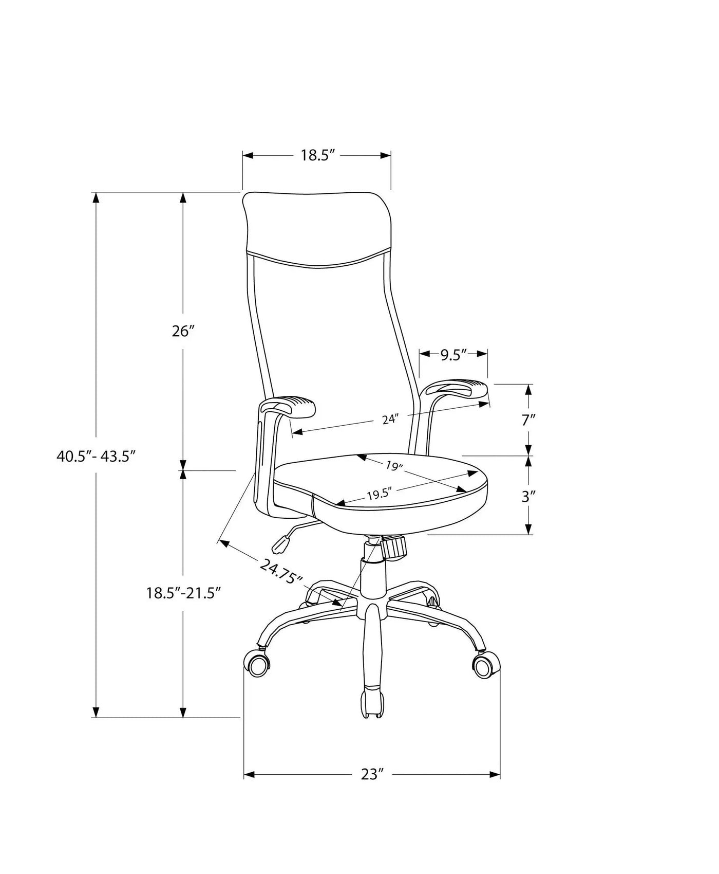 Office Chair, Adjustable Height, Swivel, Armrests, Contemporary & Modern by Unique Piece Furniture
