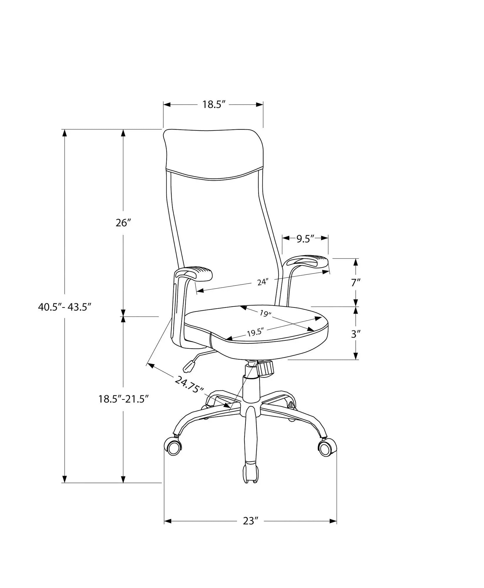 Office Chair, Adjustable Height, Swivel, Armrests, Contemporary & Modern by Unique Piece Furniture