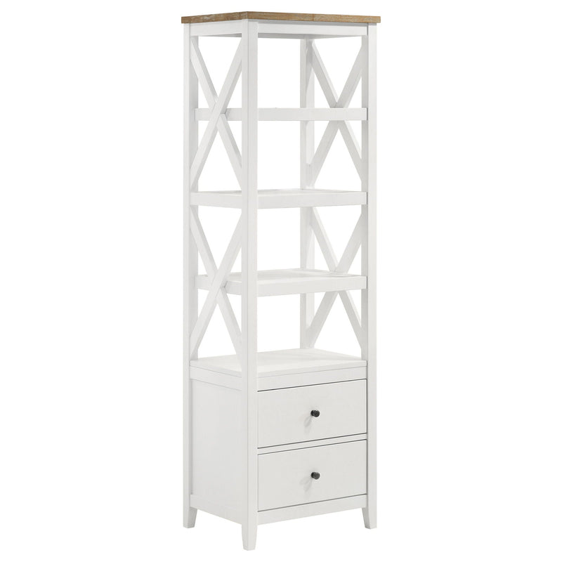 Delaney - 4 Shelf Bookcase With Top Storage Tower - White by HouseOfZazla