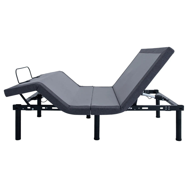 Negan Twin Extra Long Adjustable Bed Base Grey and Black by Unique Piece Furniture