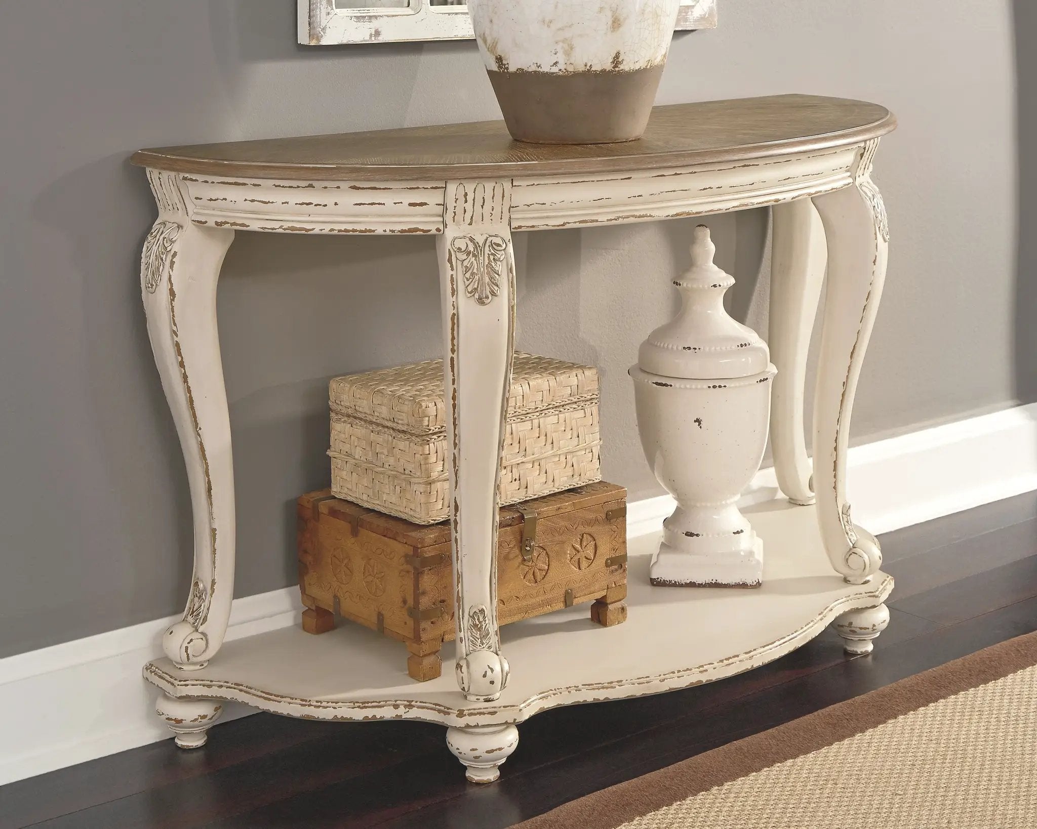 Realyn - Sofa Table - White / Brown by Unique Piece Furniture