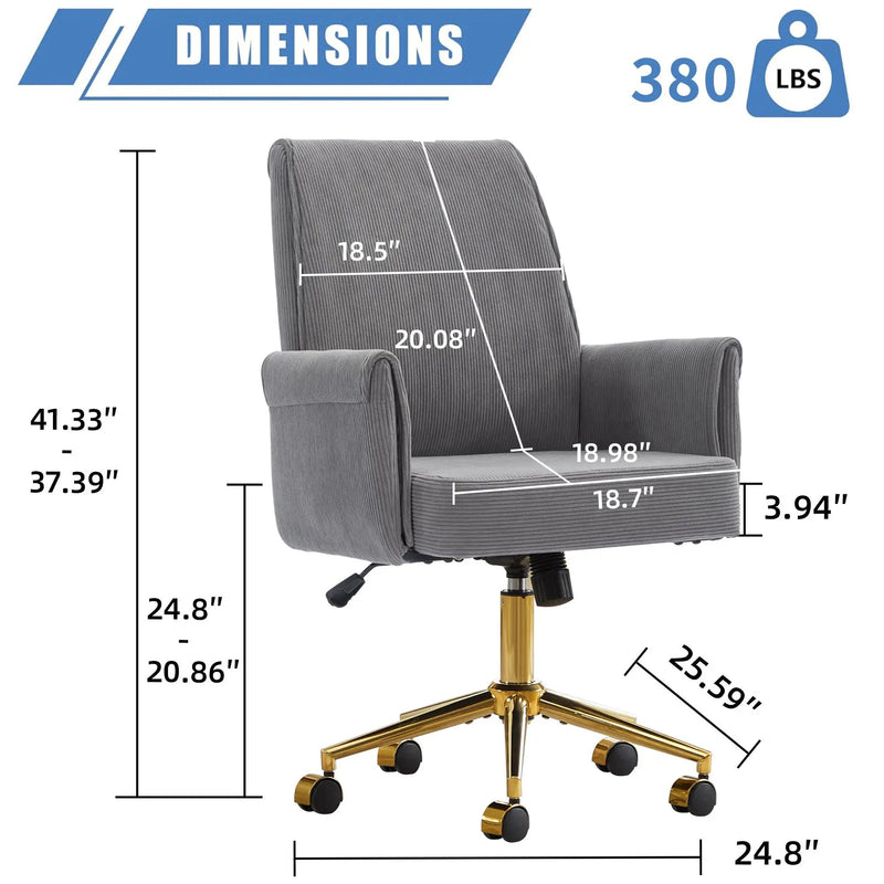 Ergonomic Mid Back Office Chair by Unique Piece Furniture