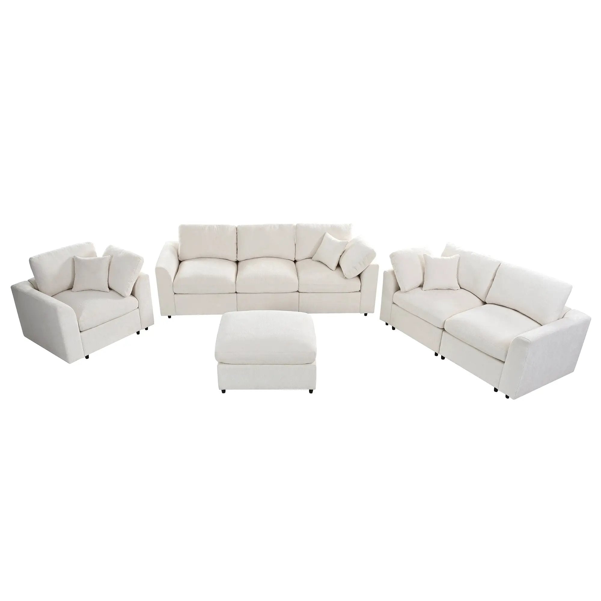 U-Style 4-Piece Modular Sofa Set by HouseOfZazla
