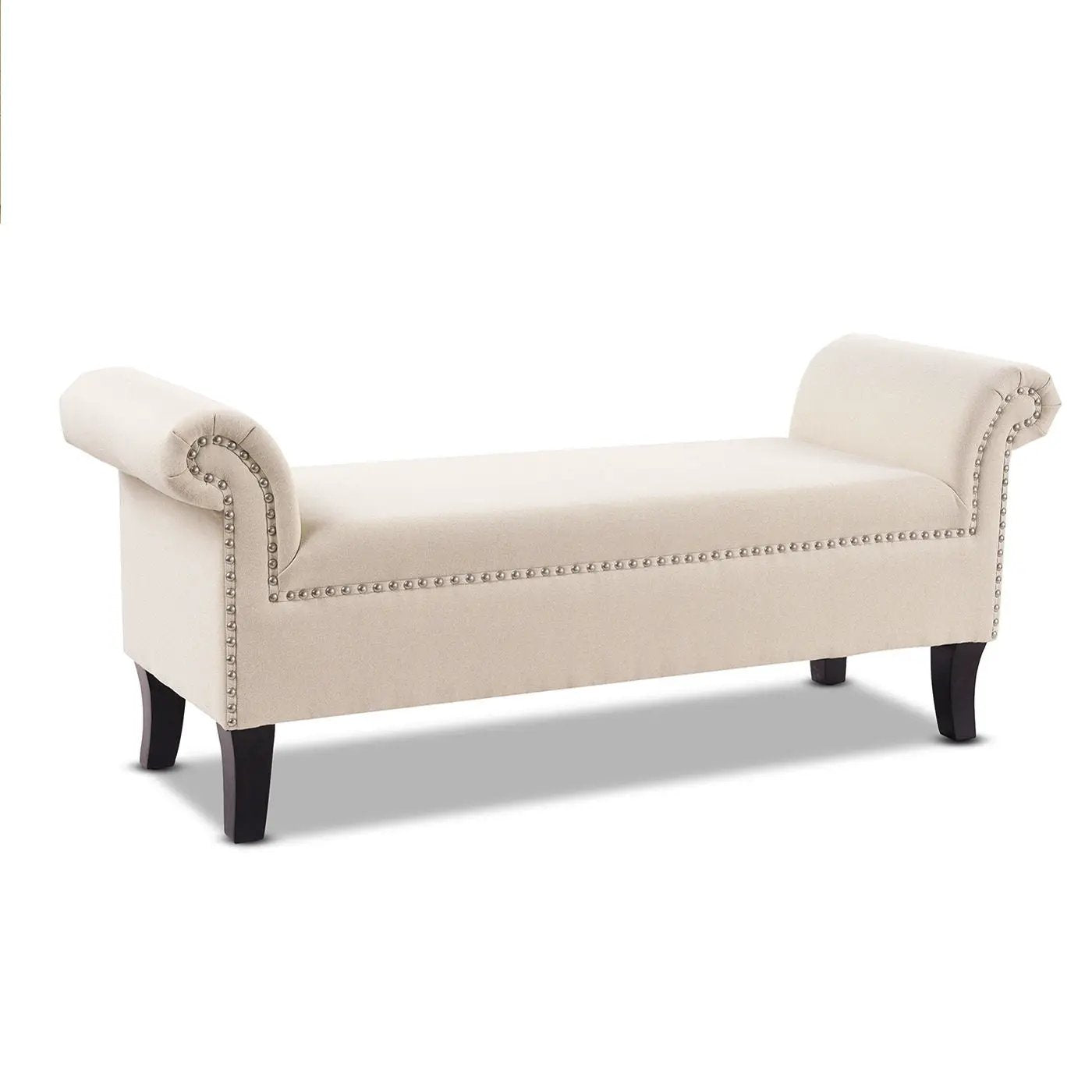 Kathy - Roll Arm Entryway Accent Bench - Sky Neutral Beige by Unique Piece Furniture