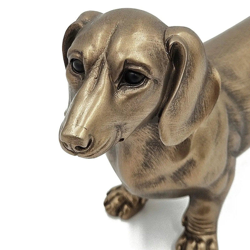 11.4x3.3x6.6' Lifelike Dachshund Figurine with Copper Finish by HouseOfZazla
