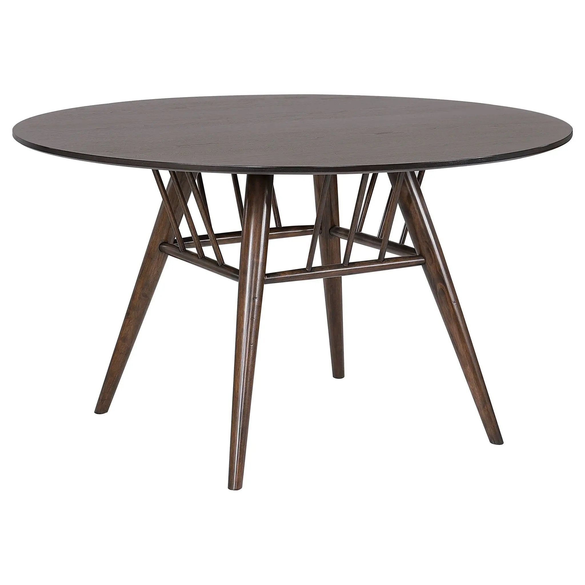 Everton 5-piece Round 53-inch Dining Table Set Dark Walnut by Unique Piece Furniture