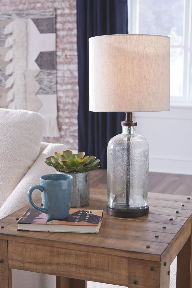 Bandile - Glass Table Lamp - Clear / Bronze Finish by Unique Piece Furniture