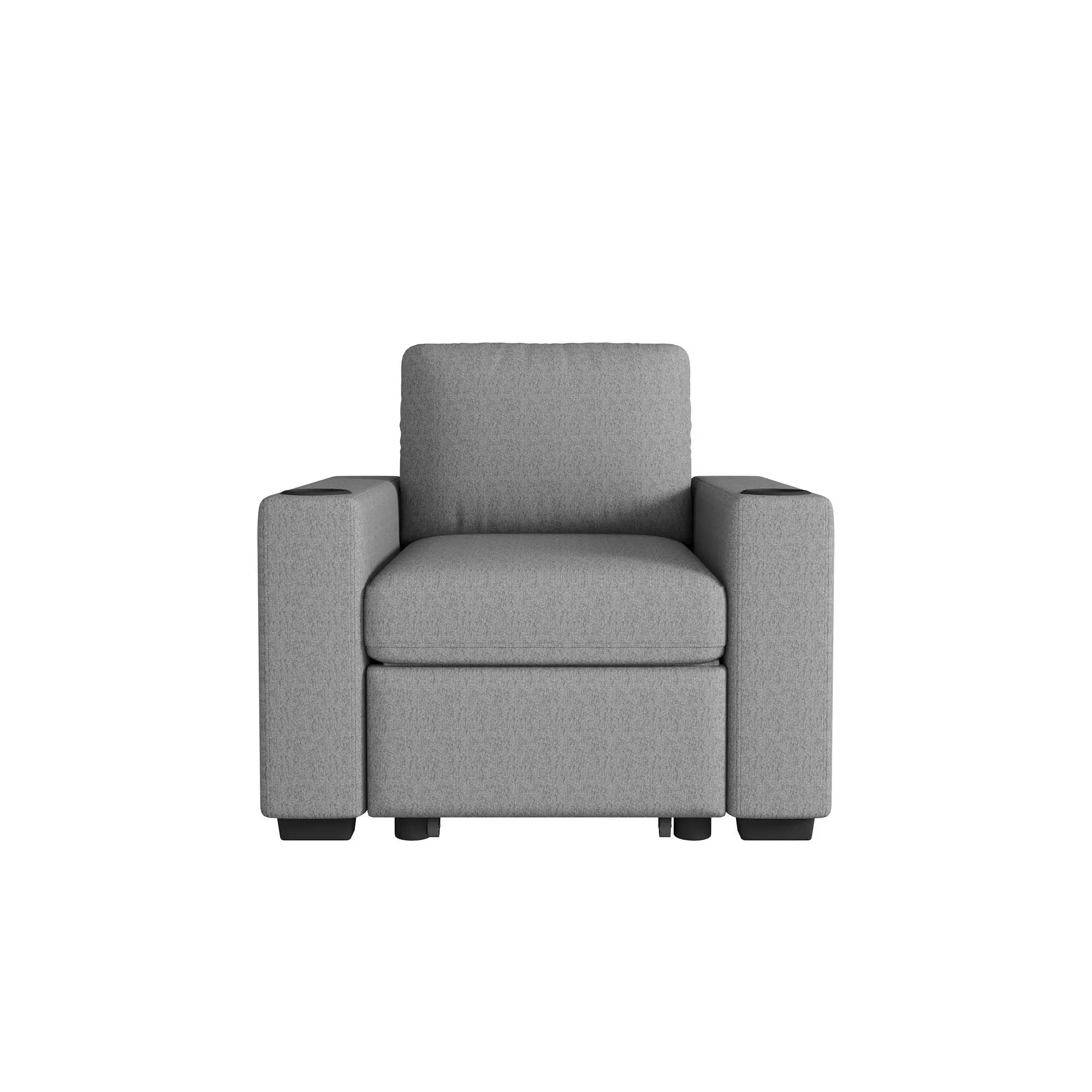 Single Pull Out Sofa Bed With USB Ports And Cup Holders by Unique Piece Furniture