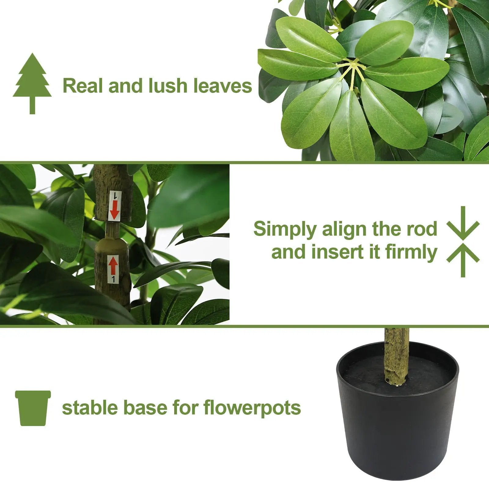Realistic Faux Tree With Lifelike Foliage For Indoor And Outdoor Use - Green by HouseOfZazla