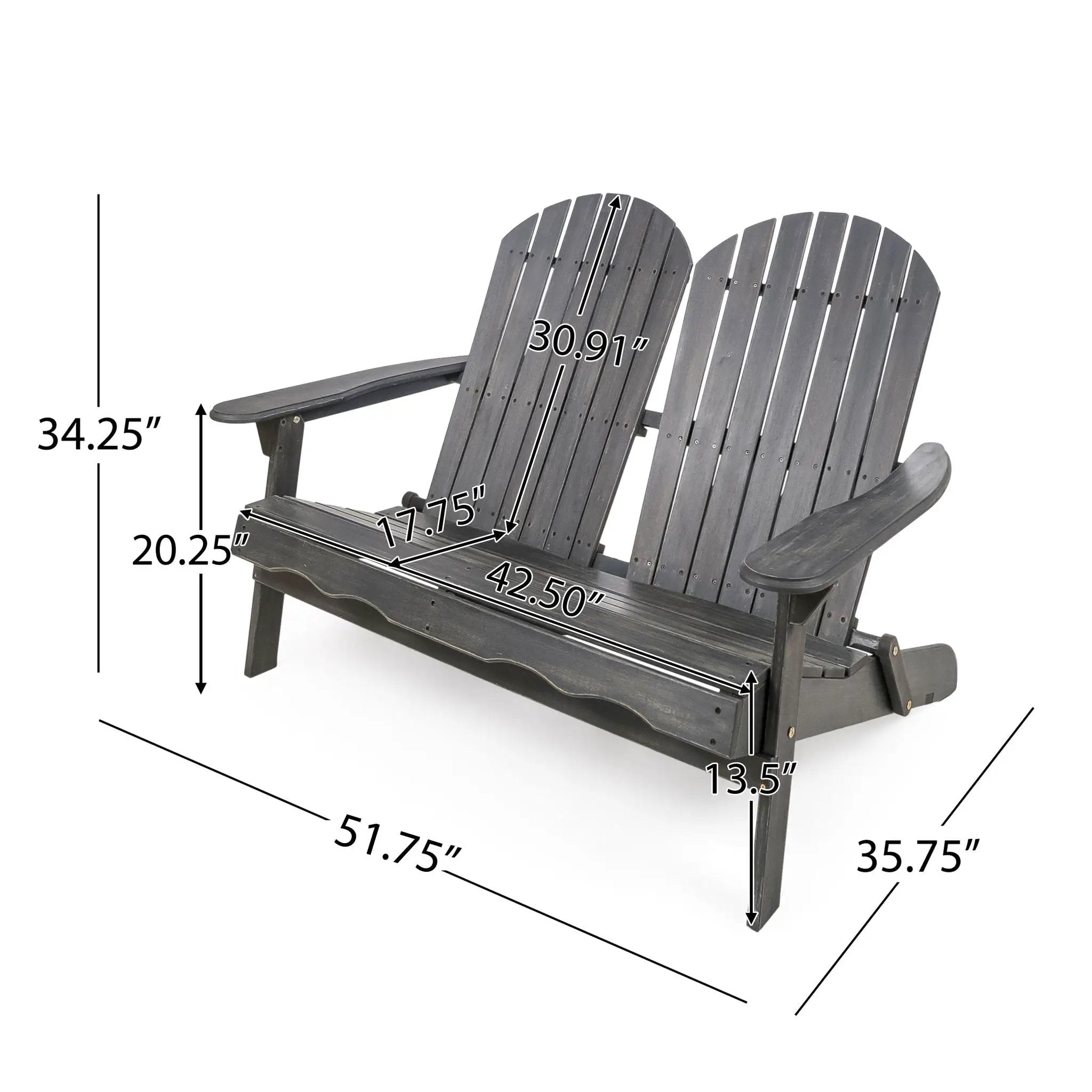 Outdoor Adirondack Rocking Loveseat With Hand Crafted Details by HouseOfZazla