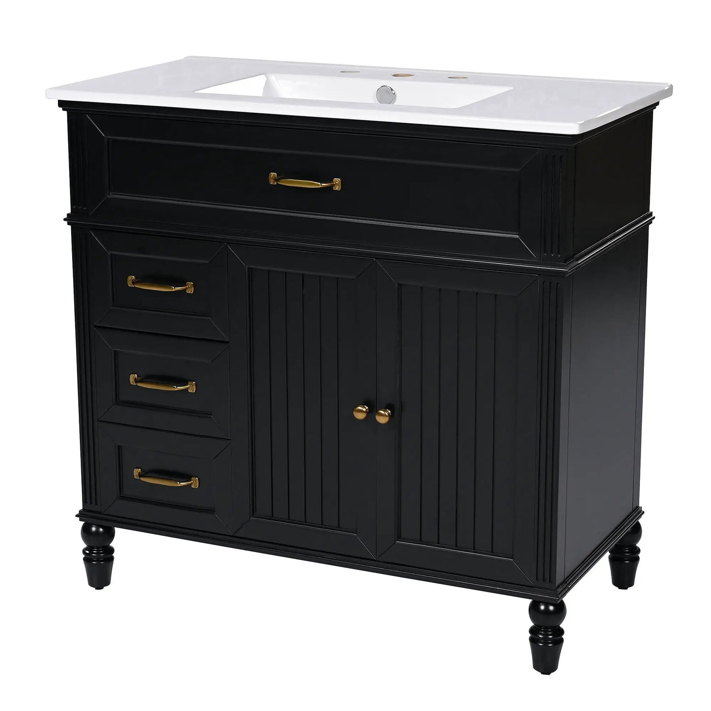 Bathroom Vanity With Sink, Freestanding Cabinet & Drawers by HouseOfZazla
