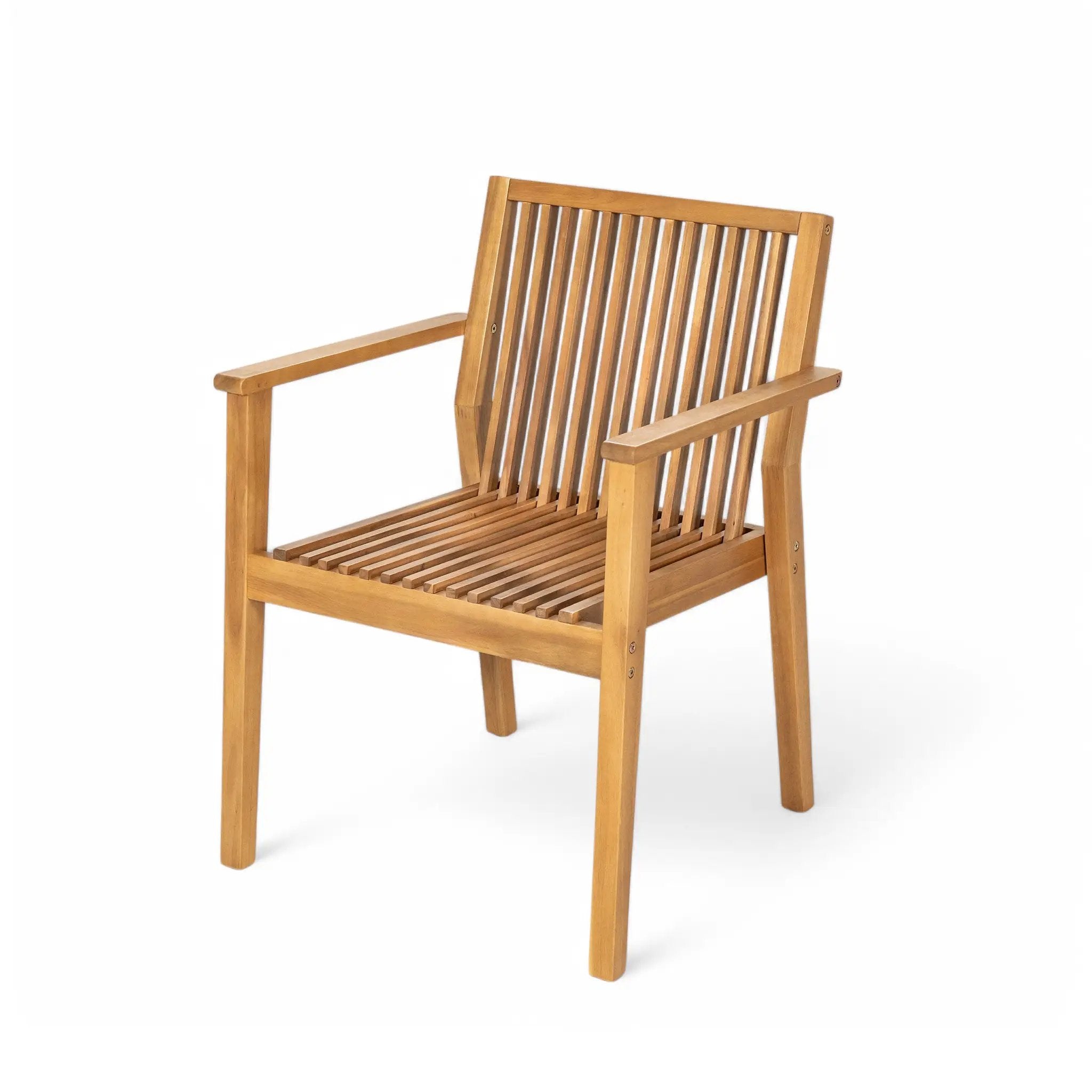 5-Piece Acacia Wood Outdoor Dining Set, Patio Table & Chairs with Removable Cushions by HouseOfZazla