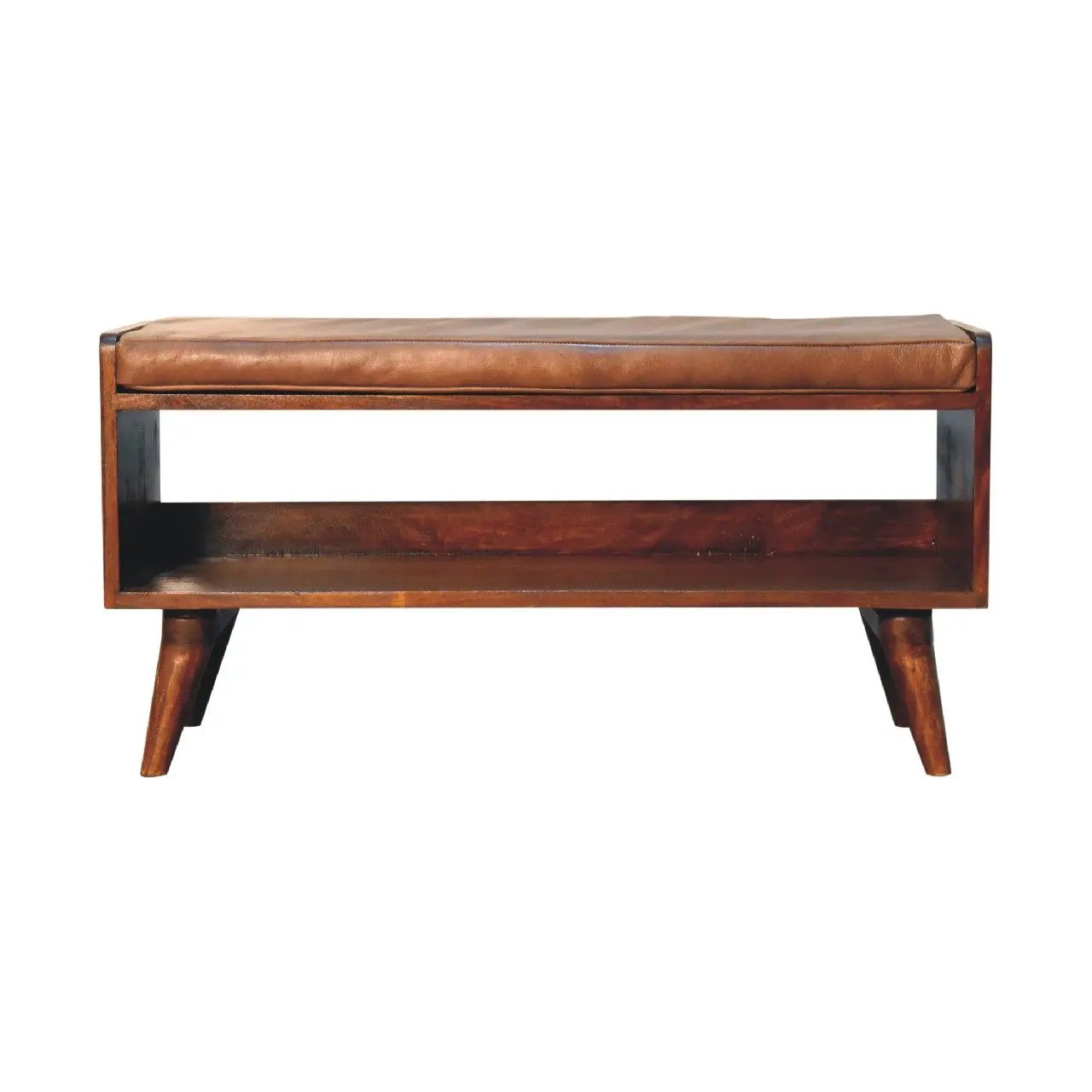 Solid Wood Bench With Upholstered Sea by Unique Piece Furniture