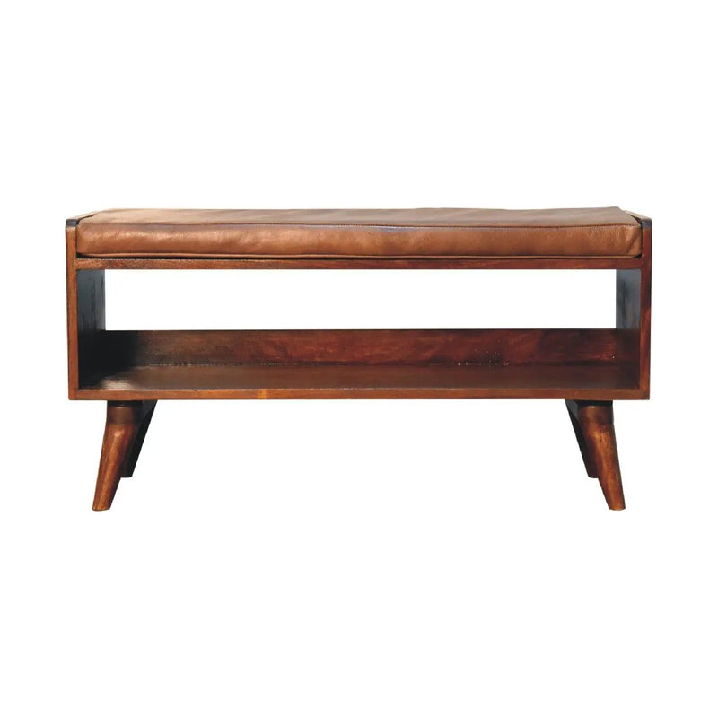 Solid Wood Bench With Upholstered Sea by Unique Piece Furniture