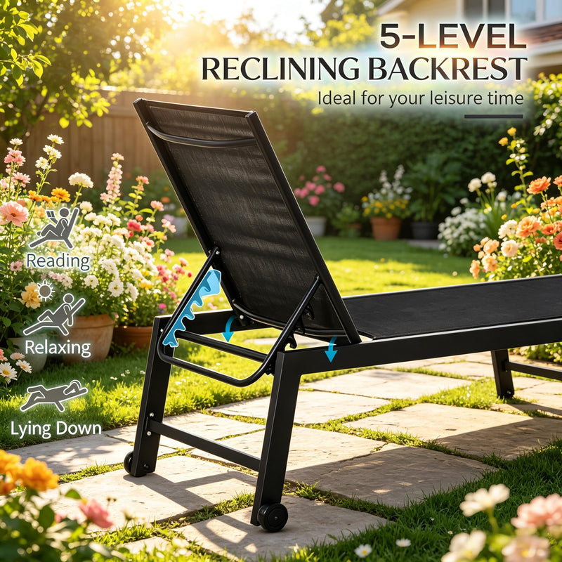 Comfortable Pool Chair: Outdoor Chaise Lounge with Wheels by HouseOfZazla