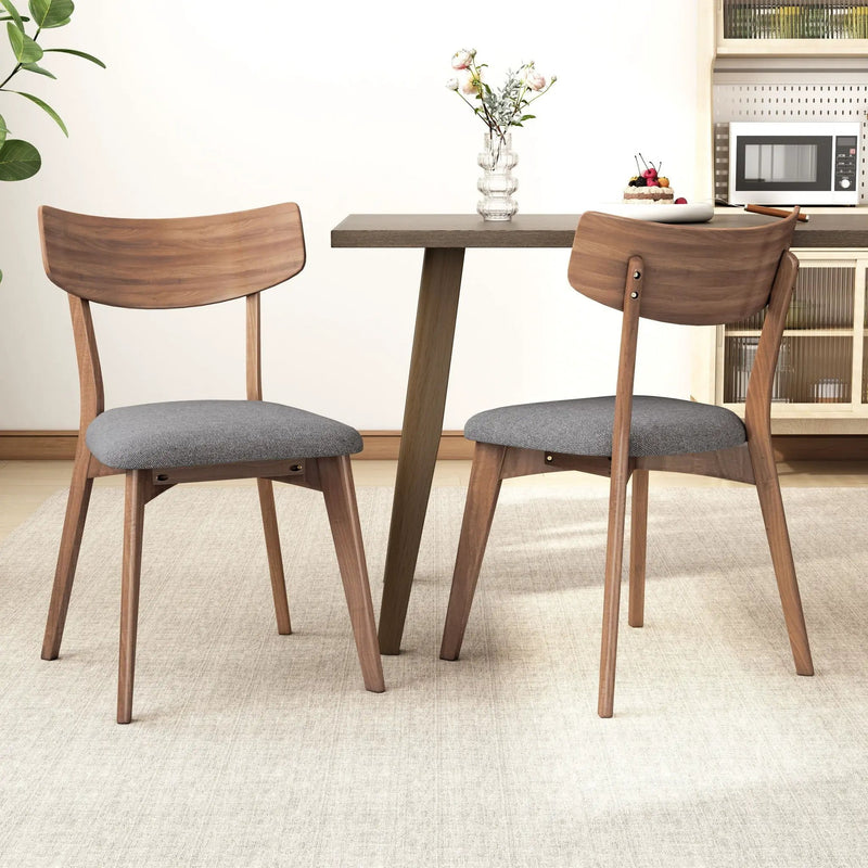 Mid Century Upholstered Dining Chairs (Set of 2)