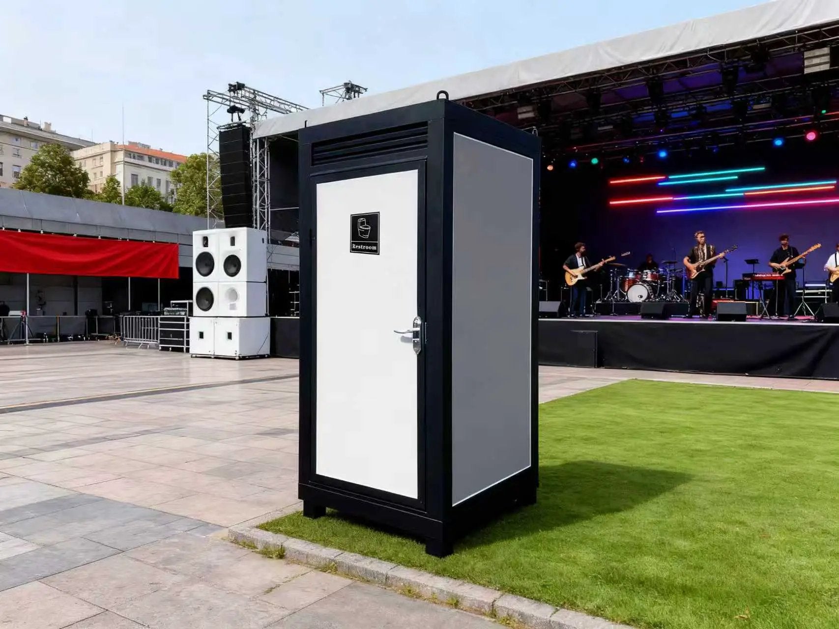 Person Portable Toilet Cabin – Outdoor Restroom with Light, Sink & Vent Fan by HouseOfZazla