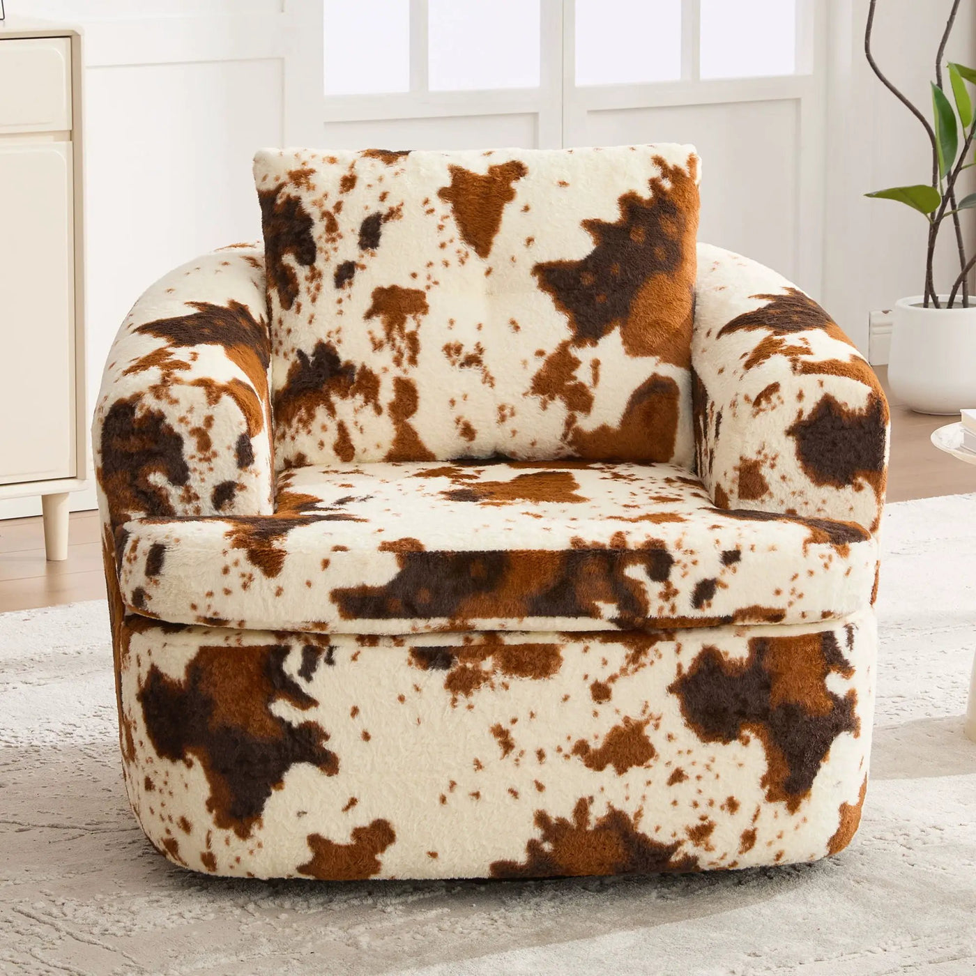 Modern Swivel Barrel Chair With Dual-Layer Cushion by Unique Piece Furniture