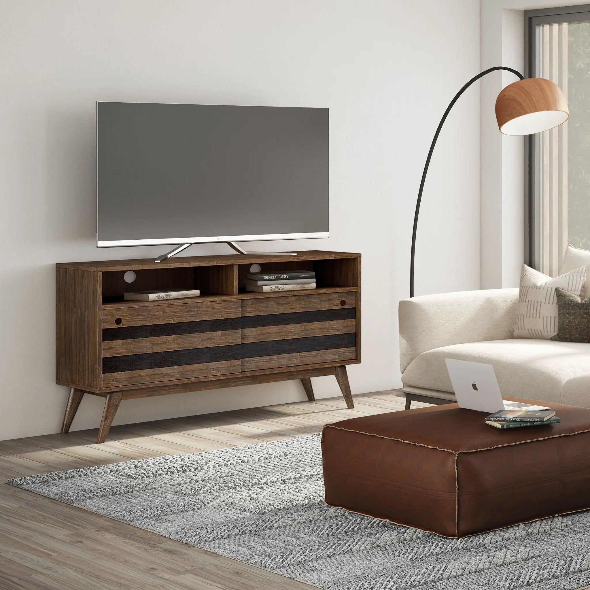 Clarkson - TV Stand - Rustic Natural Aged Brown by HouseOfZazla