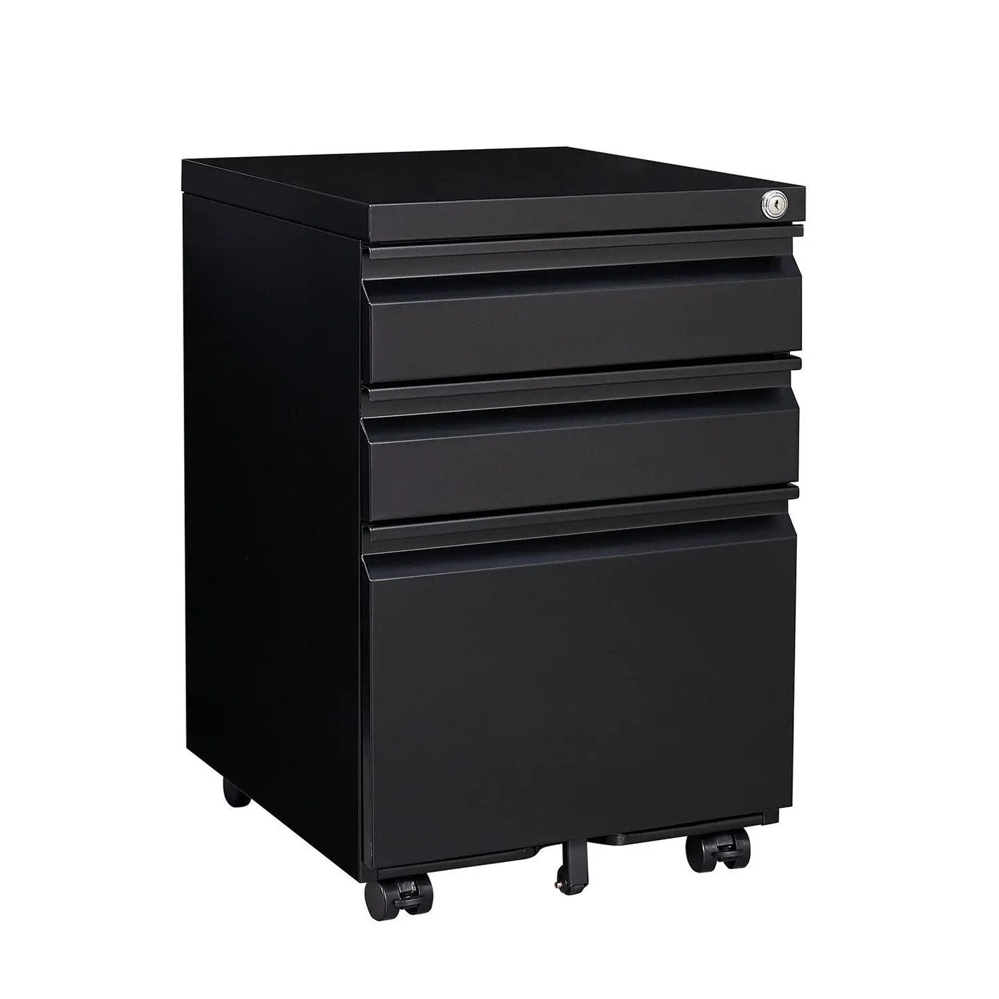 Contemporary 3 Drawer Mobile Filing Cabinet With Lock, Metal Office Storage For Legal / Letter Size by HouseOfZazla