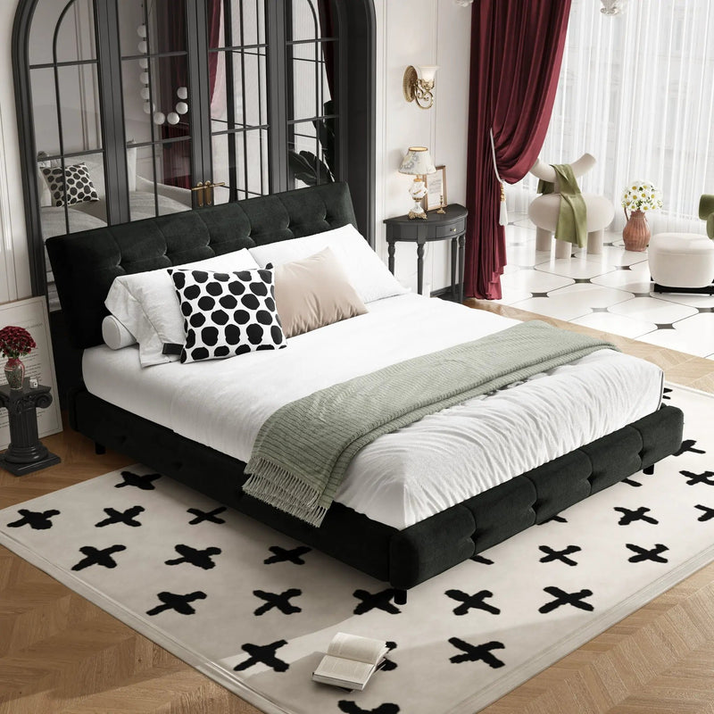 Tufted Headboard With Extra-Large Ultra-Soft Cloud Pillow Design by HouseOfZazla