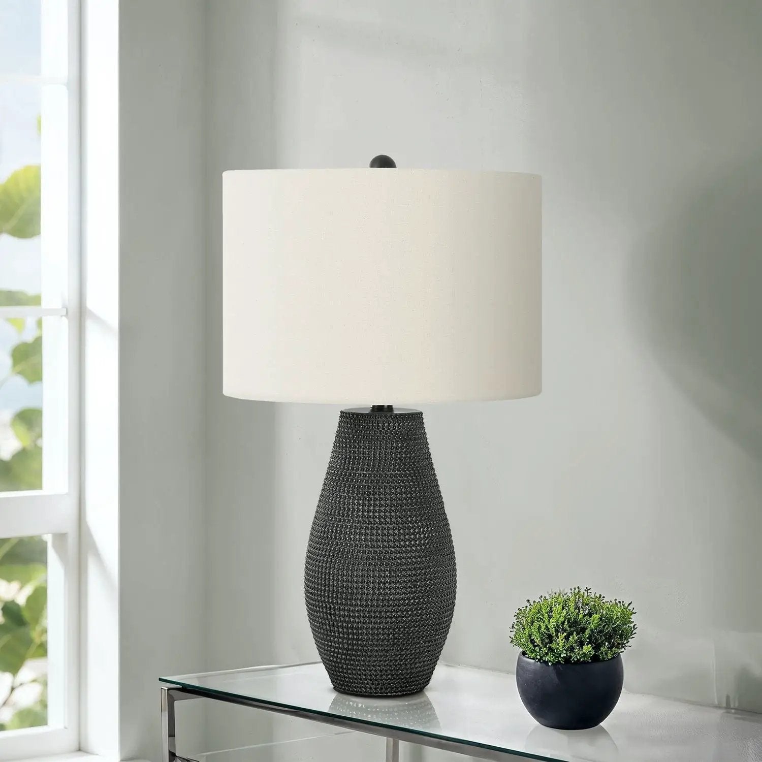 Lighting, Table Lamp, Resin, Contemporary - Black by Unique Piece Furniture