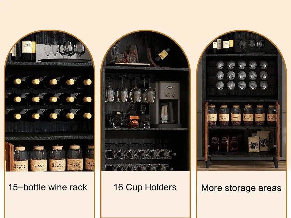 71' Farmhouse Arched Wine Bar Cabinet by HouseOfZazla