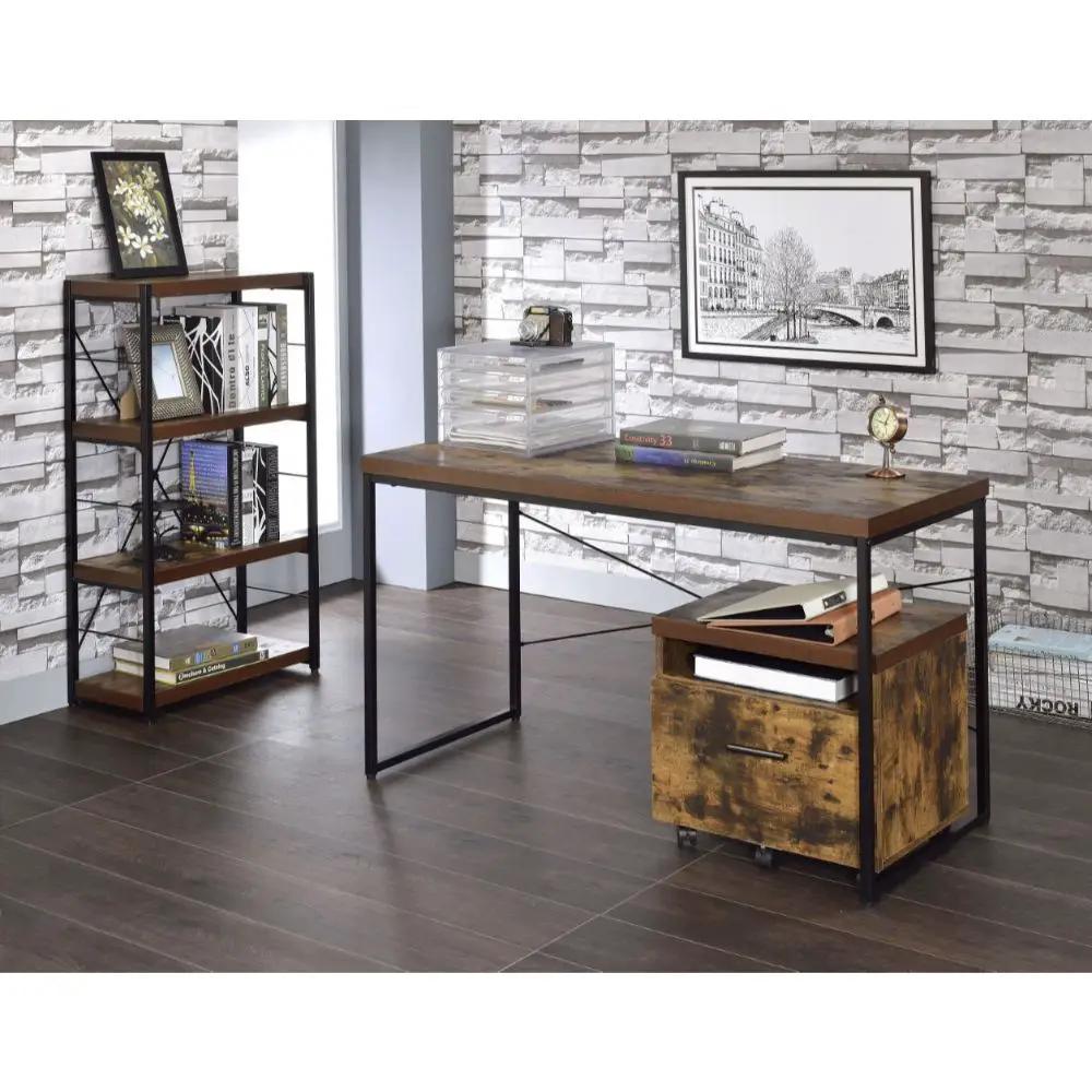 Bob - Writing Desk (Same Ac00906) - Weathered Oak & Black by Unique Piece Furniture
