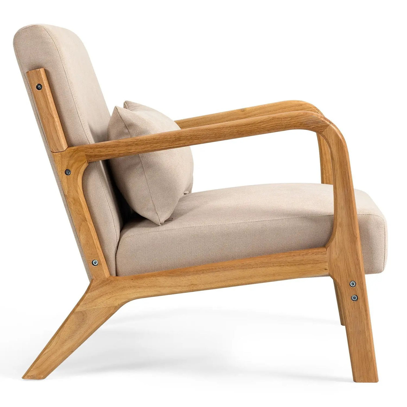 Leisure Chair With Solid Wood Armrest And Feet, Mid-Century Modern Accent Sofa, 1 Seat by Unique Piece Furniture