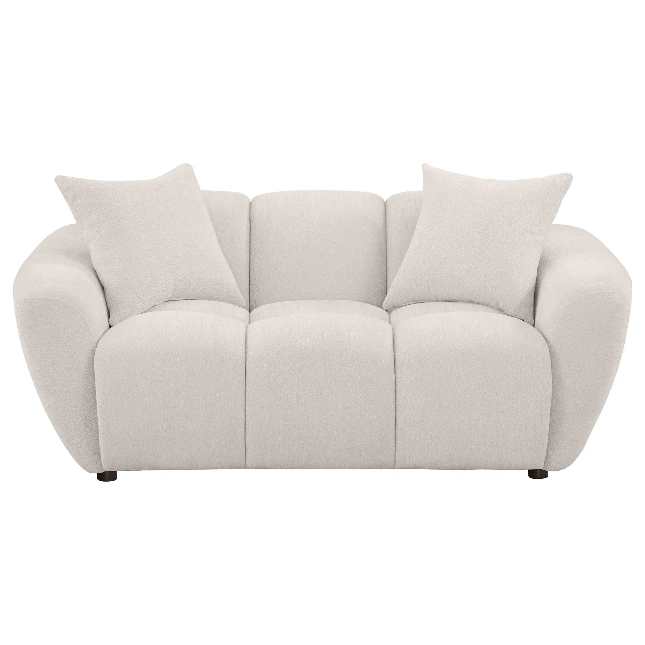 Destino Chenille Upholstered Splayed Arm Loveseat Greige by Unique Piece Furniture