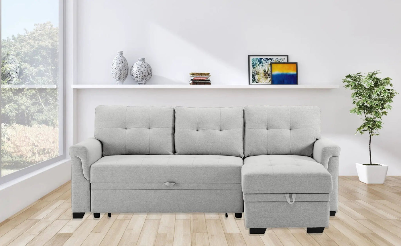 Destiny - Reversible Sleeper Sectional Sofa With Storage Chaise by Unique Piece Furniture