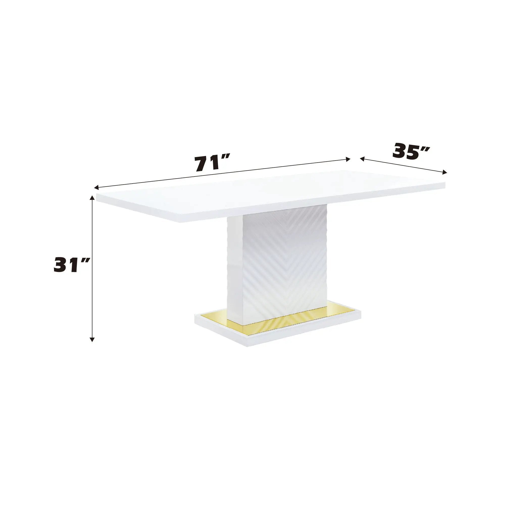 Gaines - High Gloss Dining Table With Pedestal Base by Unique Piece Furniture