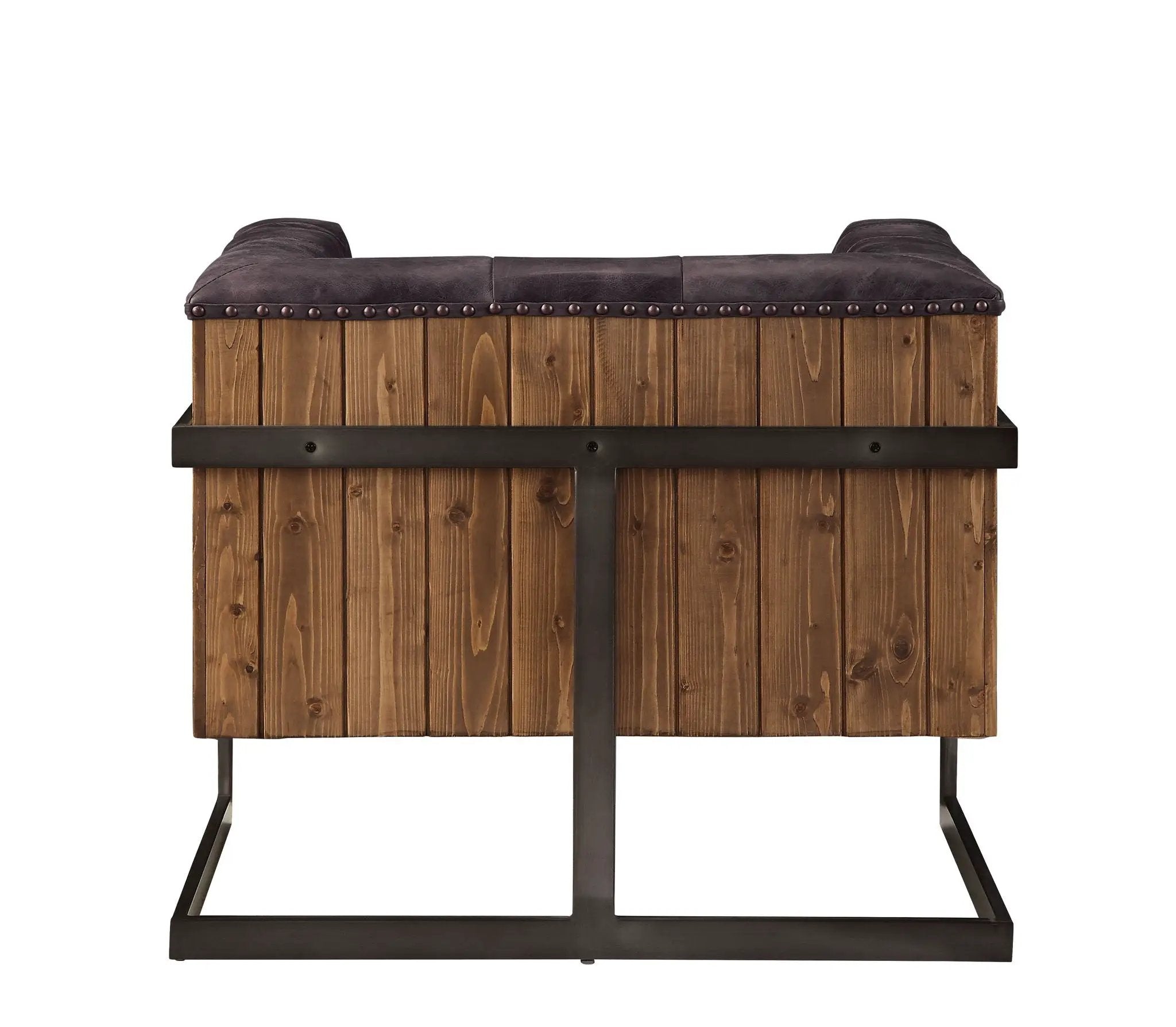 Sagat - Accent Chair - Antique Ebony Top Grain Leather & Rustic Oak by Unique Piece Furniture