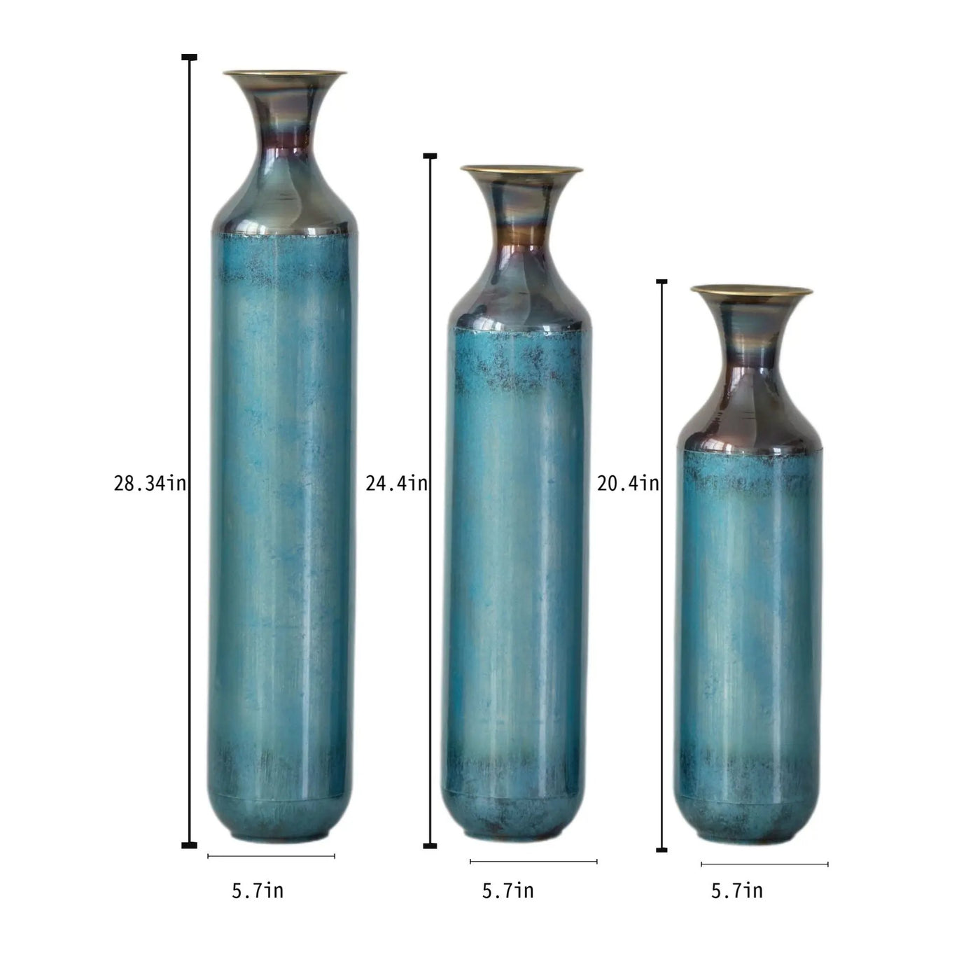 Modern Droplet Shaped Floor Vase Set, 3 Piece Home Decor by Unique Piece Furniture