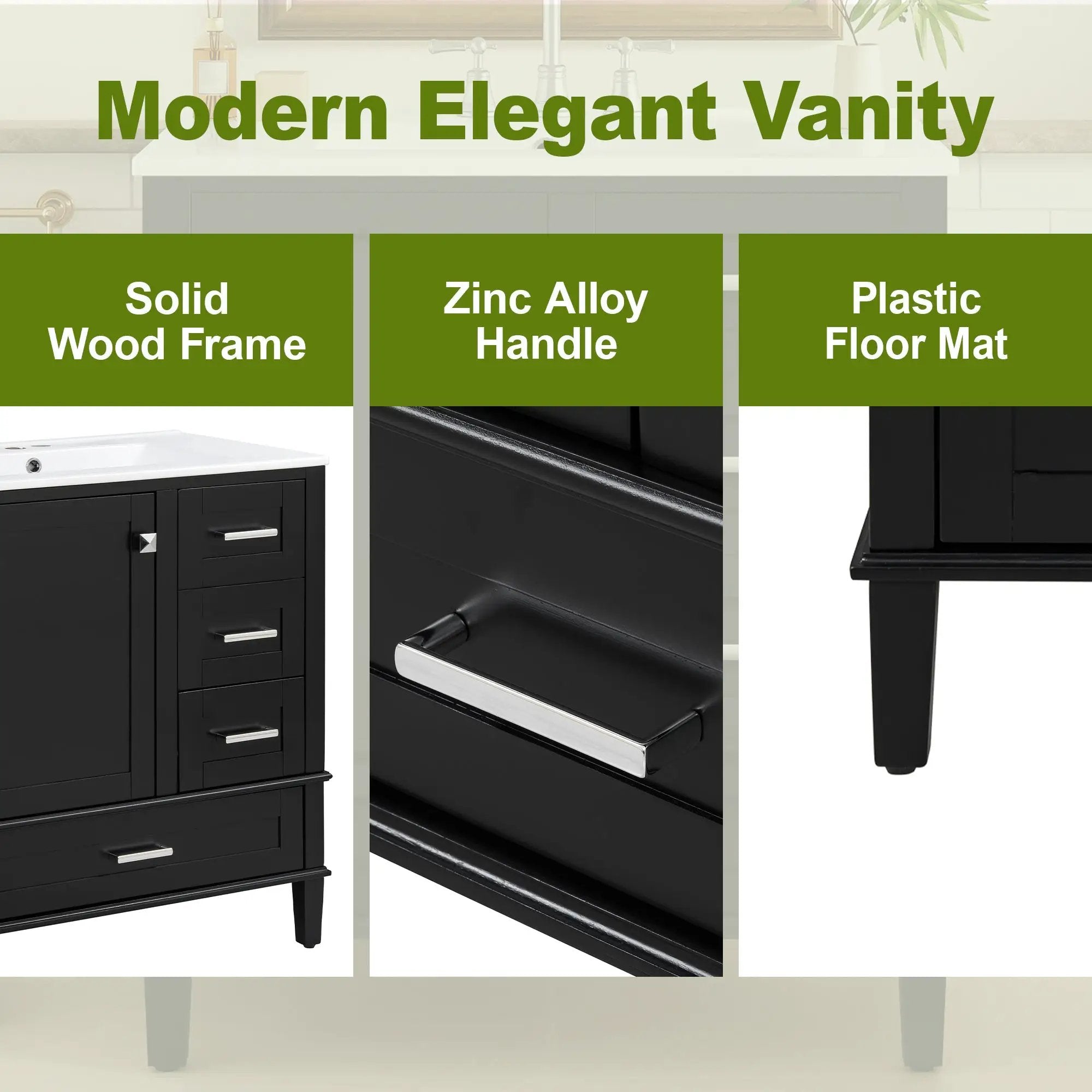 30" Bathroom Vanity with Sink Combo Set by HouseOfZazla