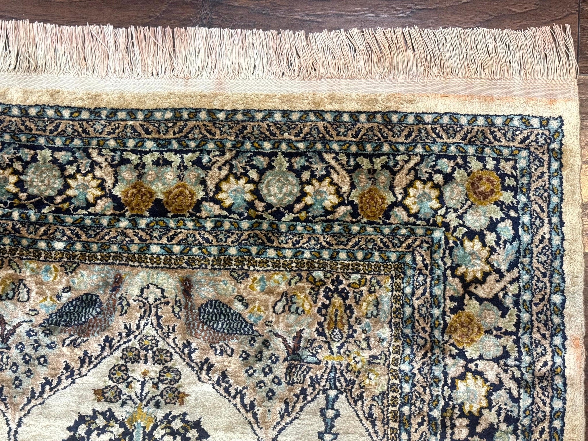 Silk Indian Kashmiri Rug 3x4, Very Fine 400 KPSI, Silk Prayer Rug, Handmade by Jewel Rugs