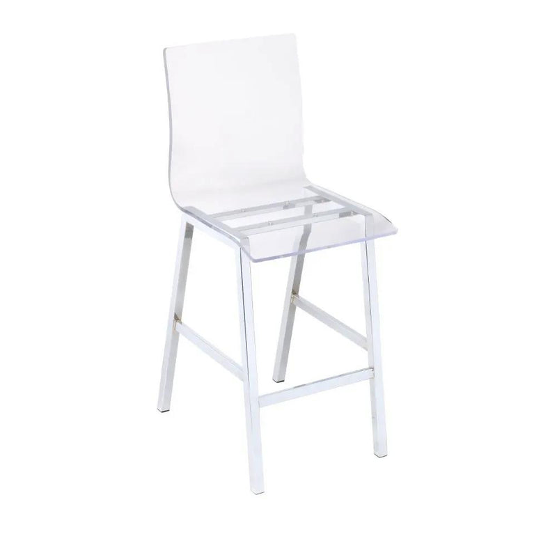Nadie - Counter Height Chair (Set of 2) - Clear Acrylic & Chrome by Unique Piece Furniture