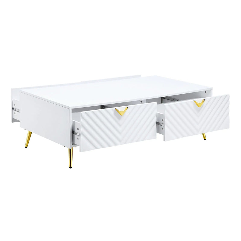 Gaines - High Gloss Coffee Table - White by HouseOfZazla