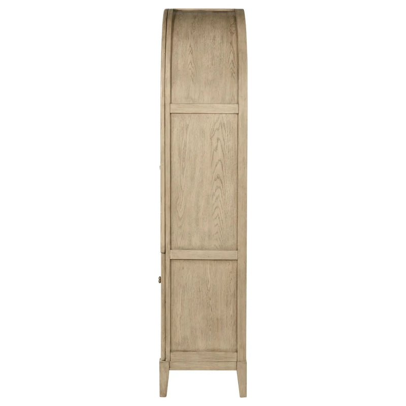 Kailani 4-Door Cane Dining Vitrine Display Cabinet Beige Oak by Unique Piece Furniture