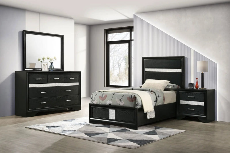 Miranda 4-piece Twin Bedroom Set Black by Unique Piece Furniture