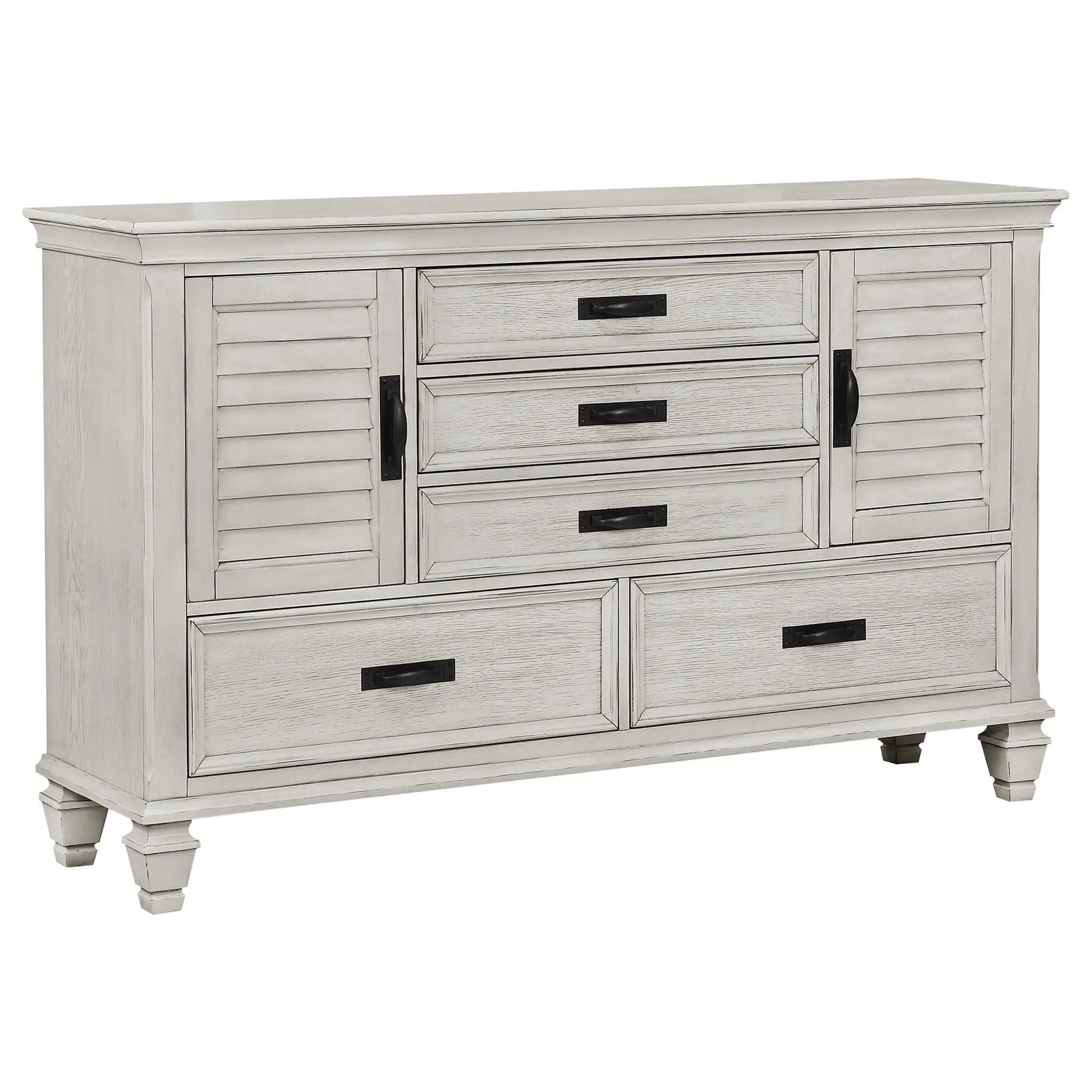 Franco 4-piece Eastern King Bedroom Set Distressed White by Unique Piece Furniture