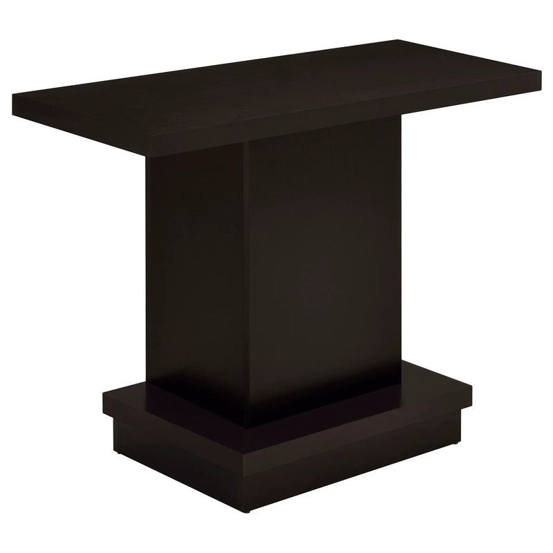 Reston Engineered Wood Pedestal Console Table Cappuccino by Unique Piece Furniture