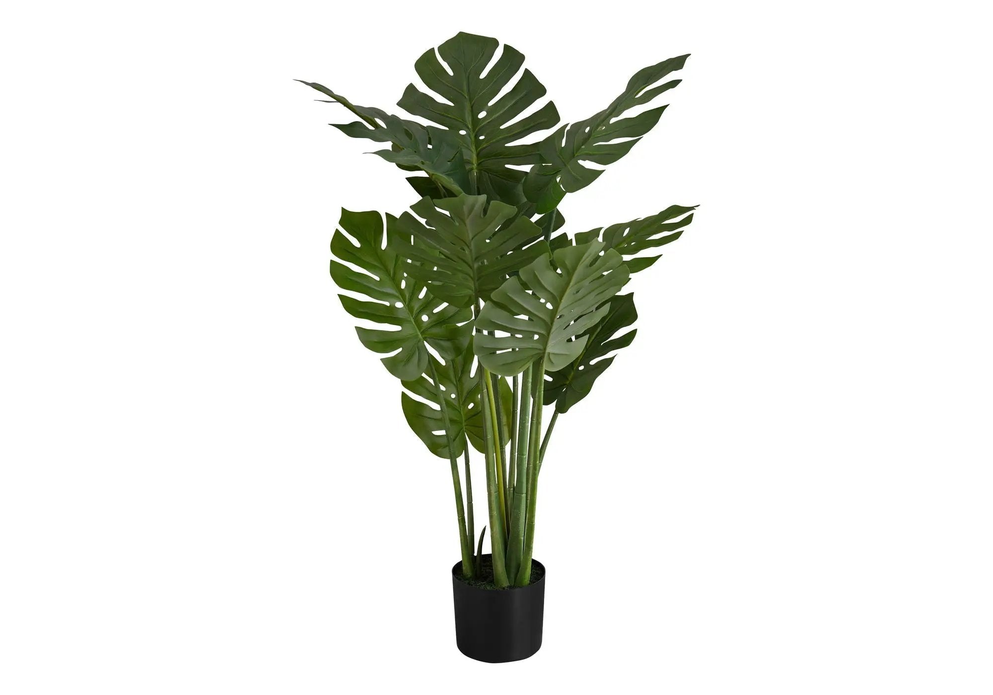45" Tall, Artificial Plant, Monstera Tree, Indoor, Faux, Fake, Floor, Greenery, Potted, Real Touch, Decorative - Green / Black by Unique Piece Furniture