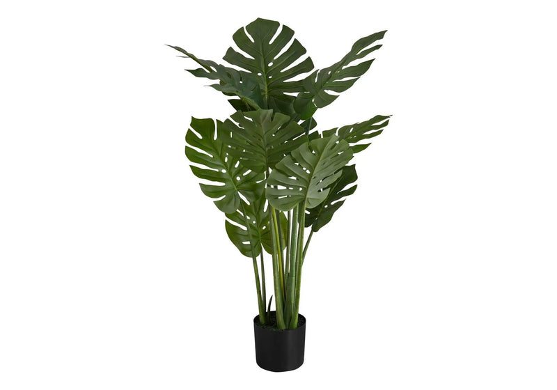 45" Tall, Artificial Plant, Monstera Tree, Indoor, Faux, Fake, Floor, Greenery, Potted, Real Touch, Decorative - Green / Black by Unique Piece Furniture