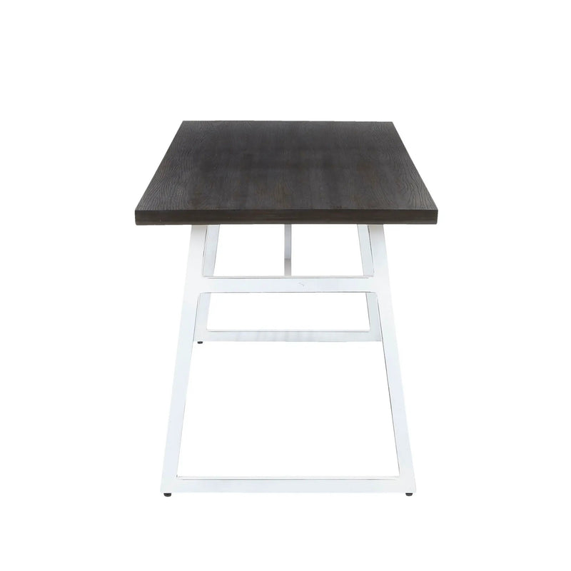 Geo - Industrial Dining Table - Vintage White / Espresso by Unique Piece Furniture