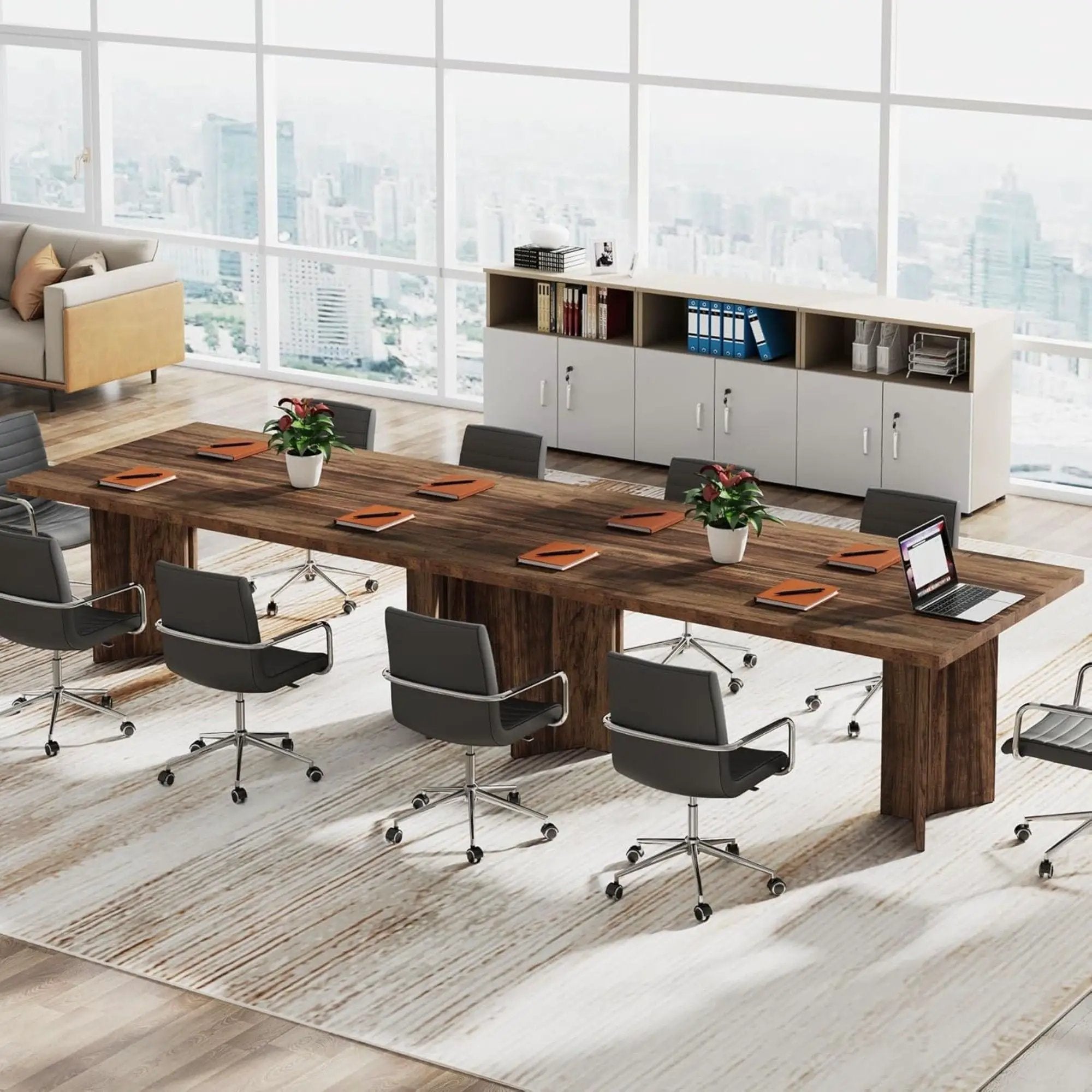 Executive Desk, Vintage Computer Workstation With Thickened Tabletop