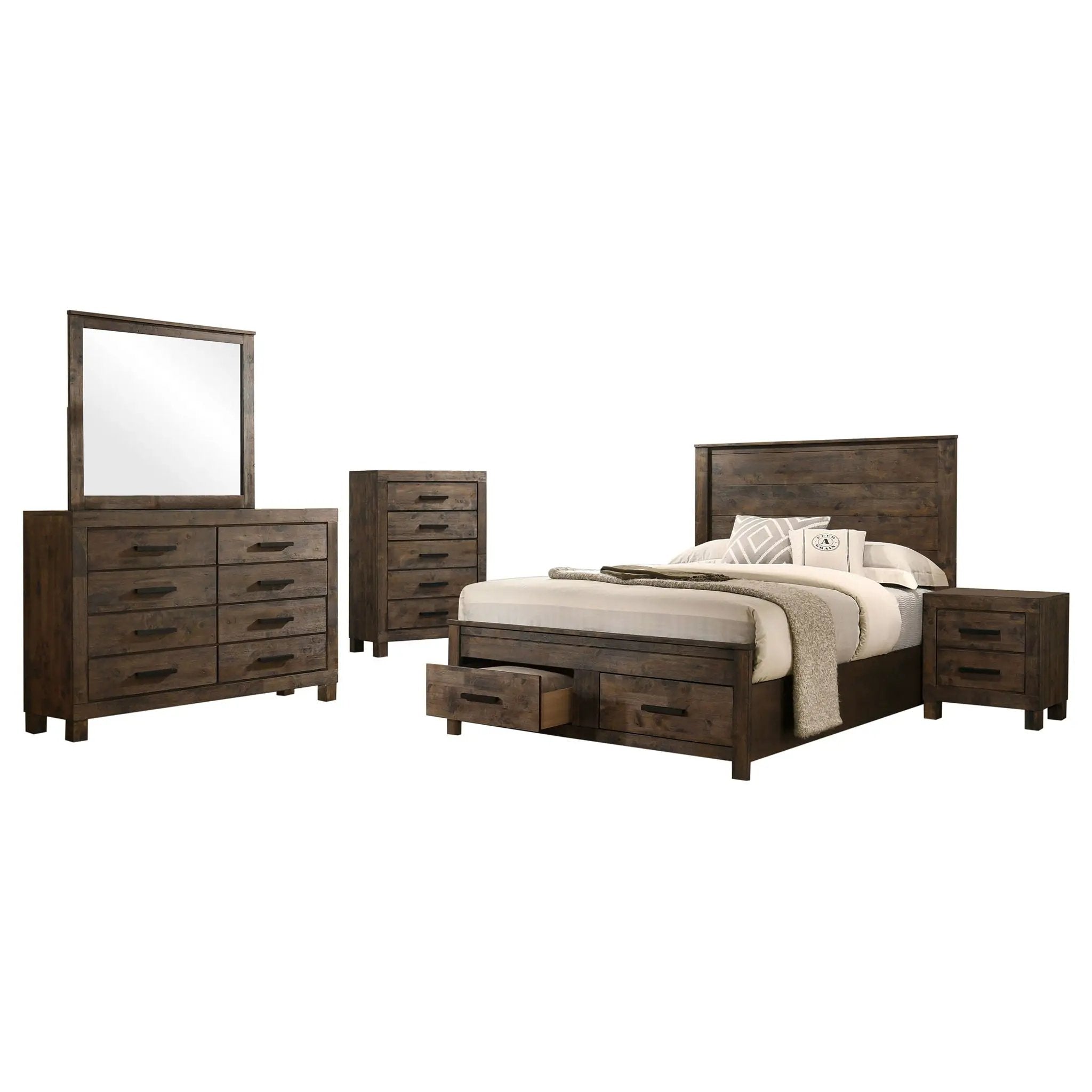 Woodmont 5-piece California King Bedroom Set Golden Brown by Unique Piece Furniture